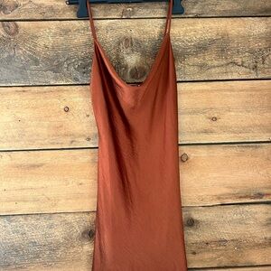 Audrey 3+1 Rust Slip Mini Dress